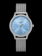 Titan Diamond Customized Luxury Women's Watch – Ice Blue Dial Edition