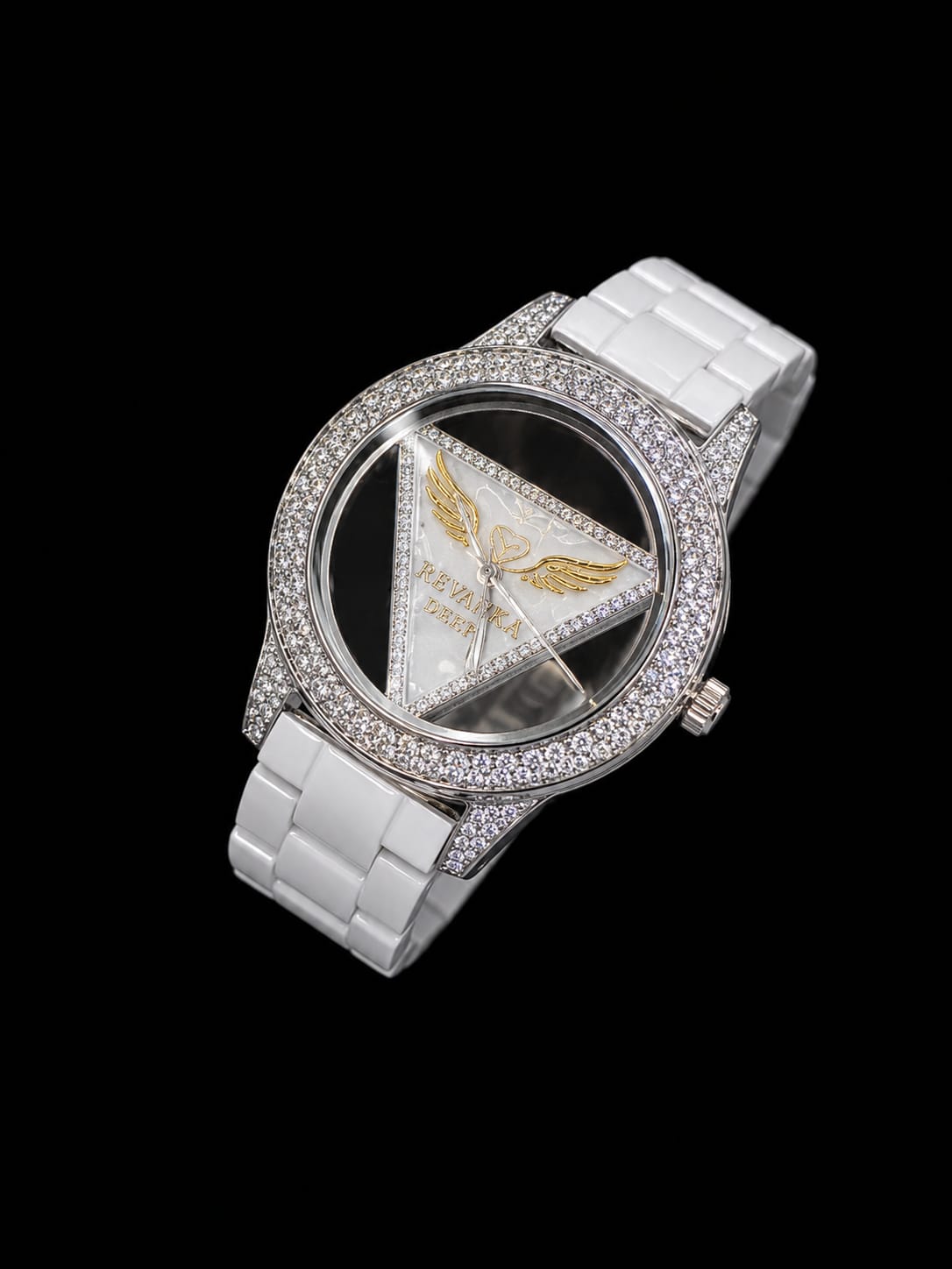 Revaanka Défi Diamond Customized Luxury Women's Watch – White Ceramic Edition