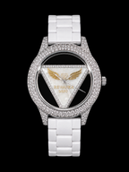 Revaanka Défi Diamond Customized Luxury Women's Watch – White Ceramic Edition
