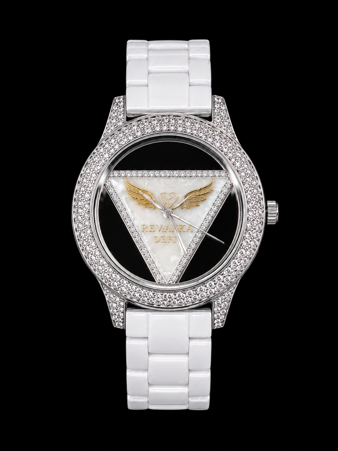 Revaanka Défi Diamond Customized Luxury Women's Watch – White Ceramic Edition