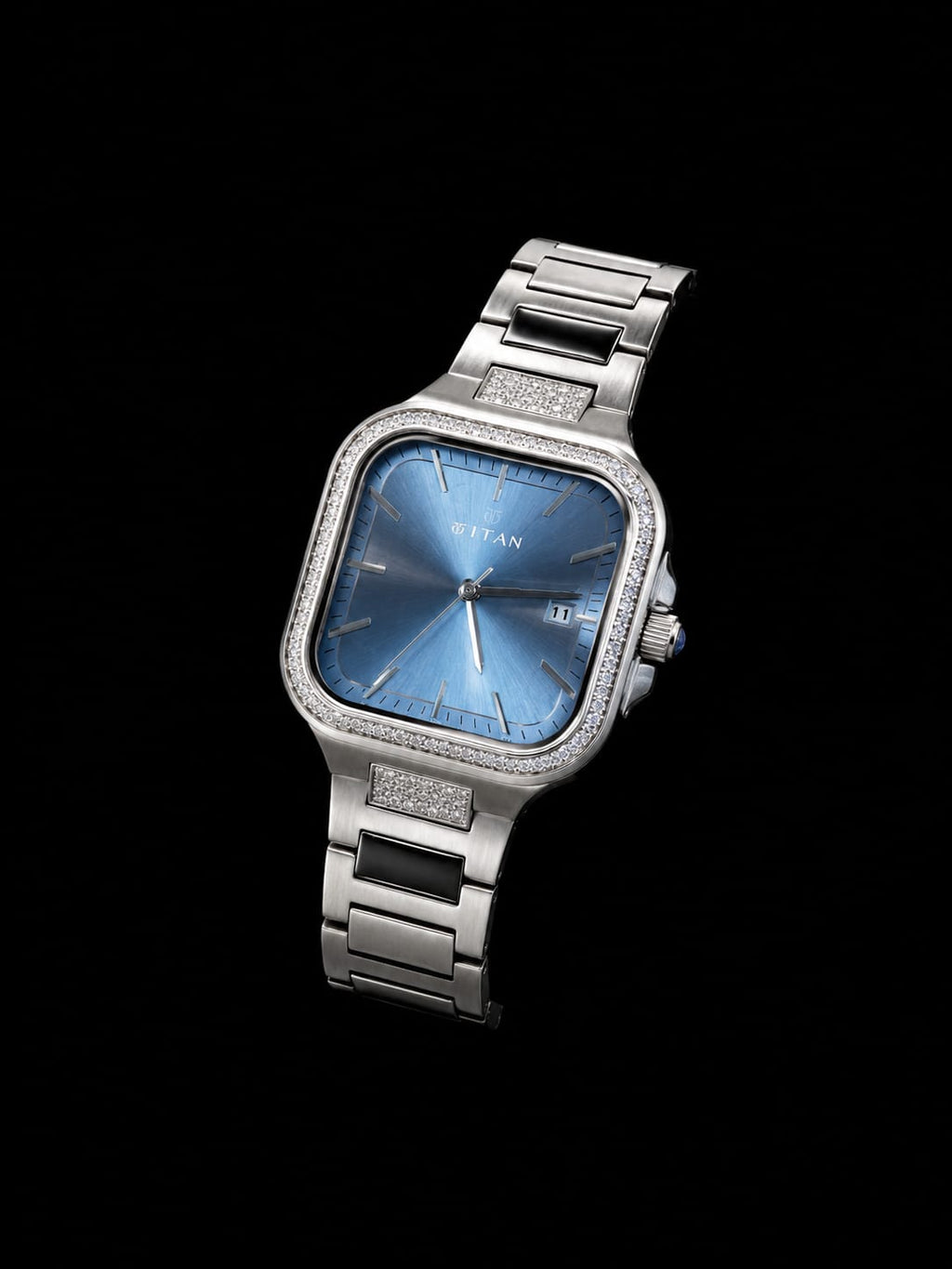 Titan Diamond Customized Luxury Blue Dial Women's Watch