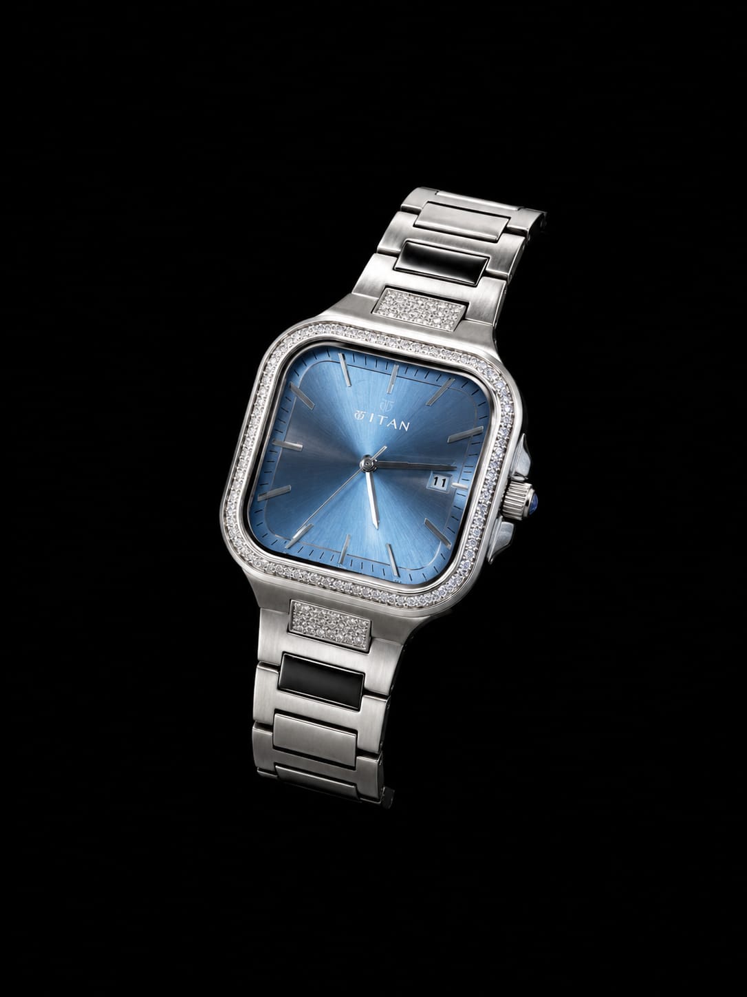 Titan Diamond Customized Luxury Blue Dial Women's Watch