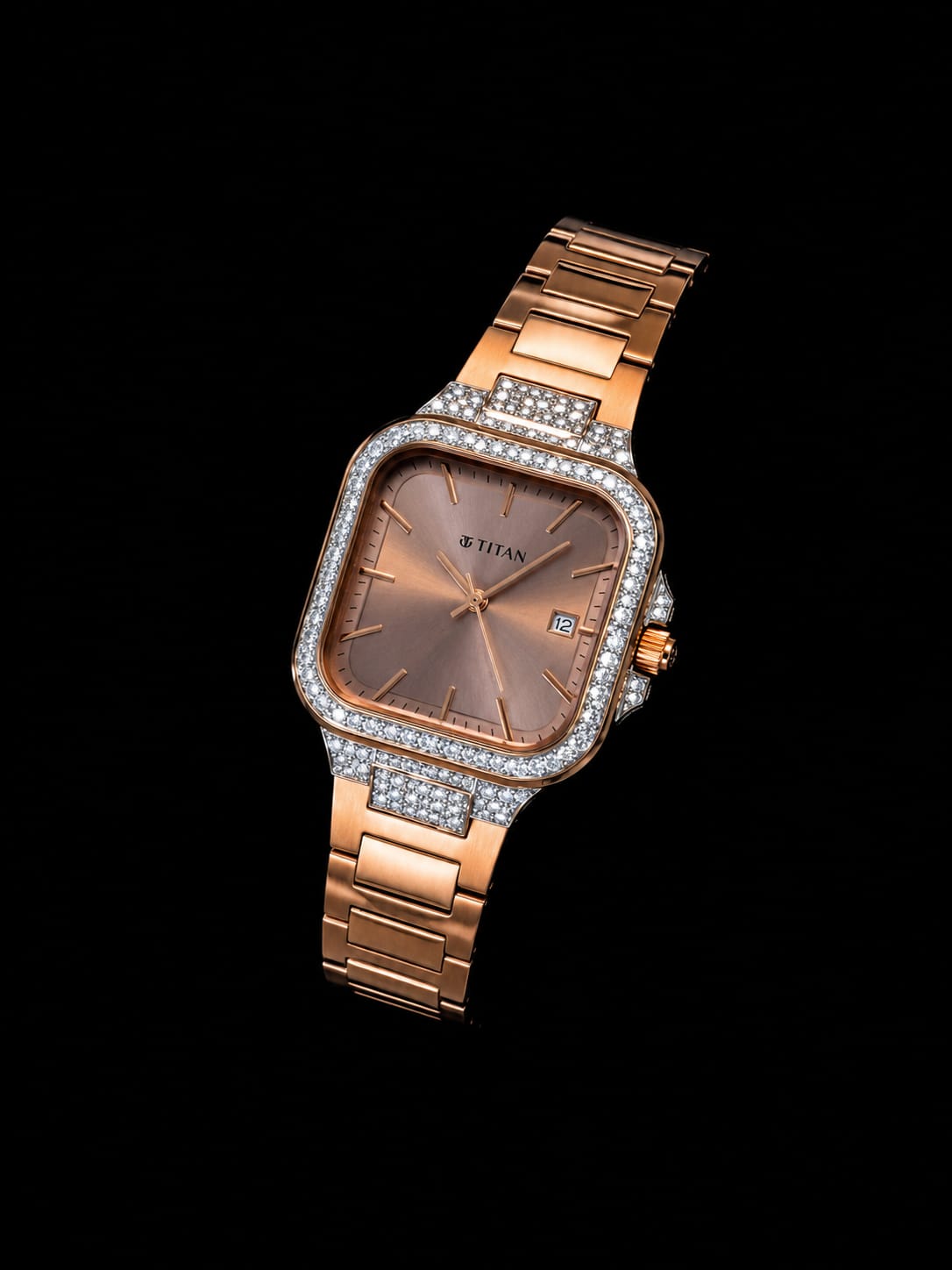 Titan Diamond Customized Rose Gold Luxury Women's Watch