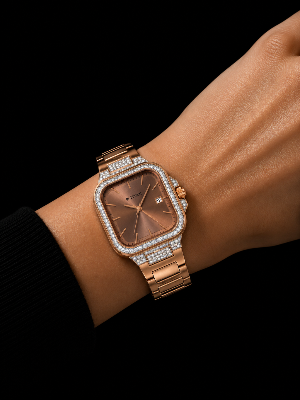 Titan Diamond Customized Rose Gold Luxury Women's Watch