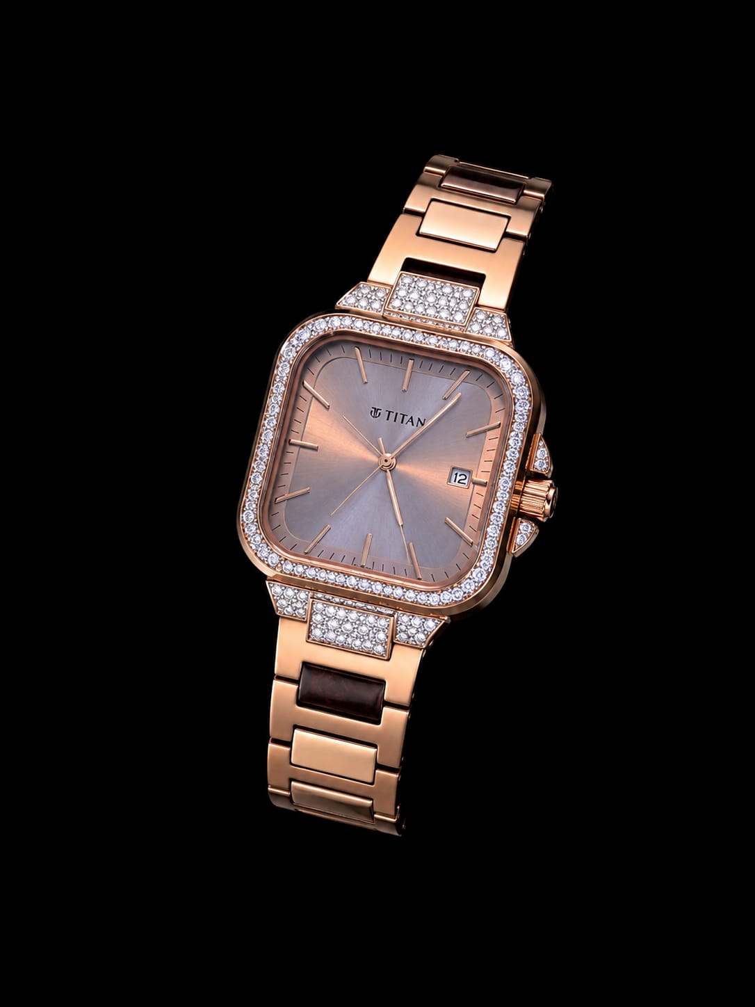 Titan Diamond Customized Rose Gold Luxury Women's Watch