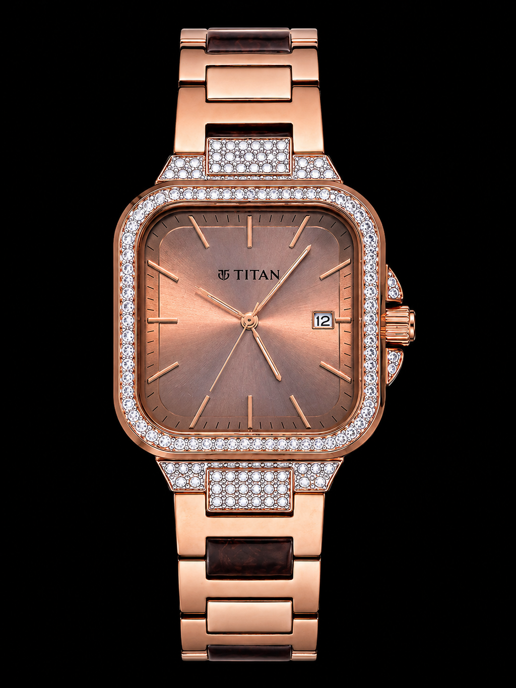 Titan Diamond Customized Rose Gold Luxury Women's Watch