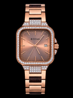 Titan Diamond Customized Rose Gold Luxury Women's Watch