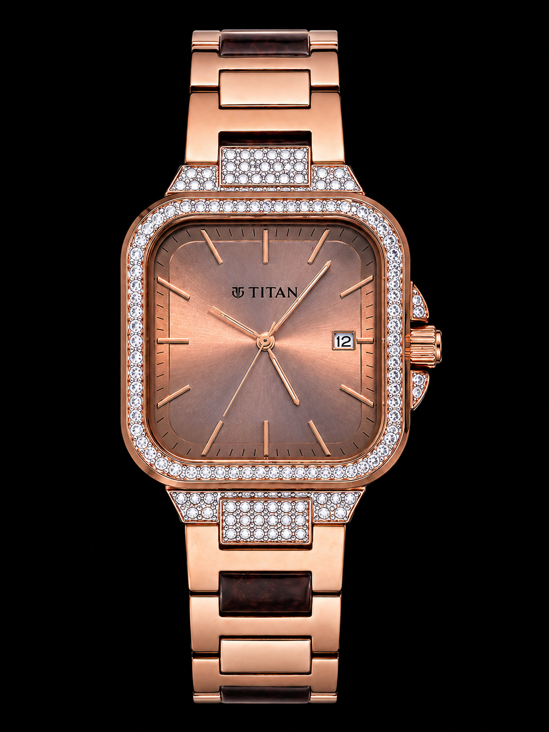 Titan Diamond Customized Rose Gold Luxury Women's Watch