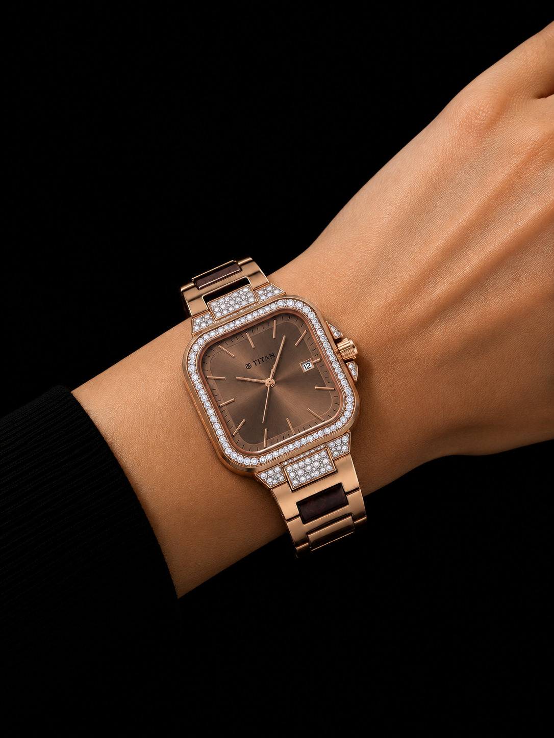 Titan Diamond Customized Rose Gold Luxury Women's Watch