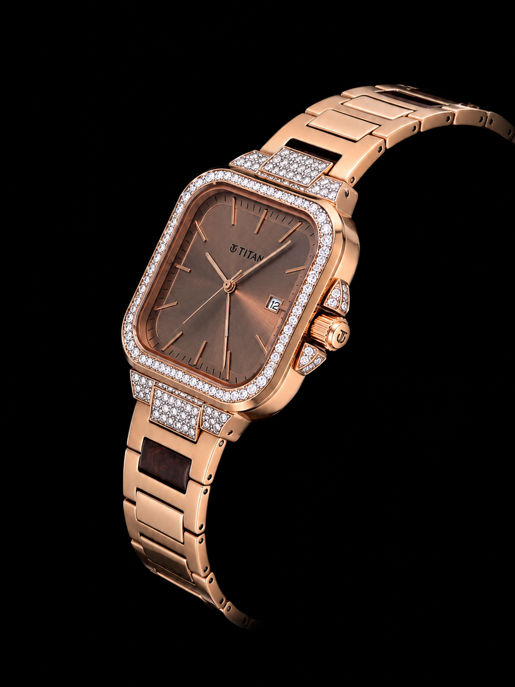 Titan Diamond Customized Rose Gold Luxury Women's Watch