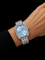 Titan Diamond Customized Luxury Women's Watch – Ice Blue Dial Edition