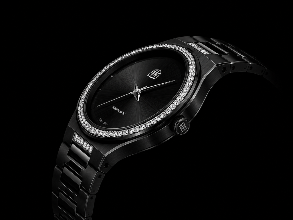 Movado Sapphire Diamond Customized Luxury Watch