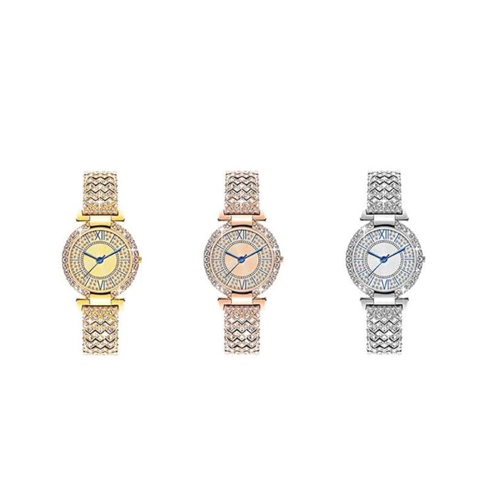 Royal Rose Gold Crystal Bracelet Watch for Women