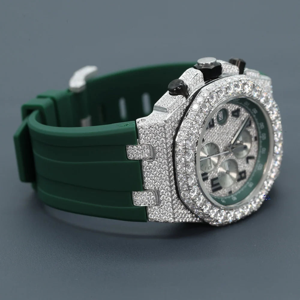 Royal Emerald Ice Chronograph Diamond Watch