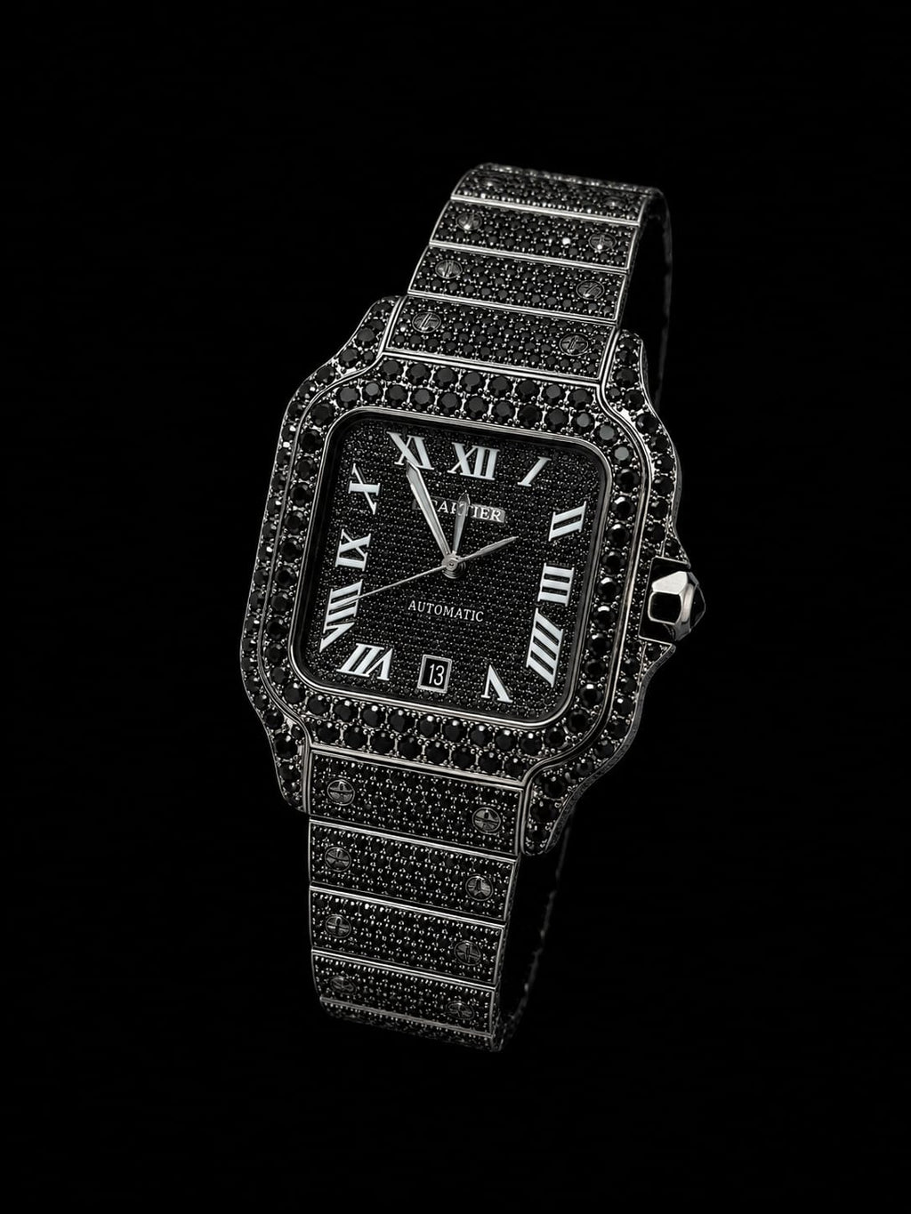 Cartier Black Diamond Customized Luxury Watch