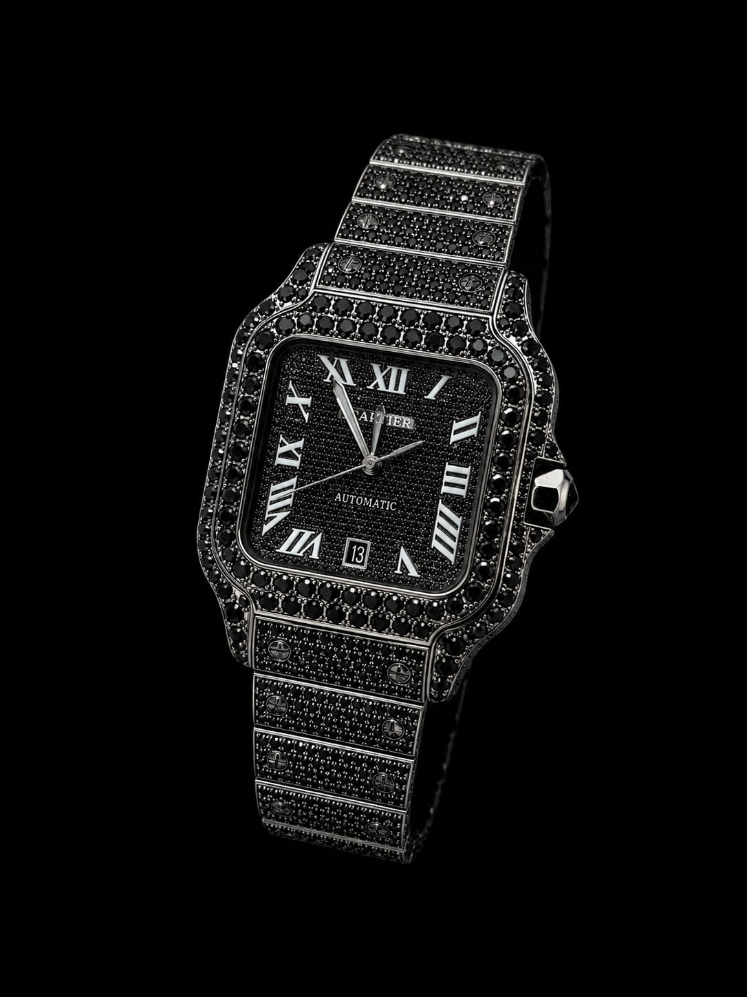 Cartier Black Diamond Customized Luxury Watch
