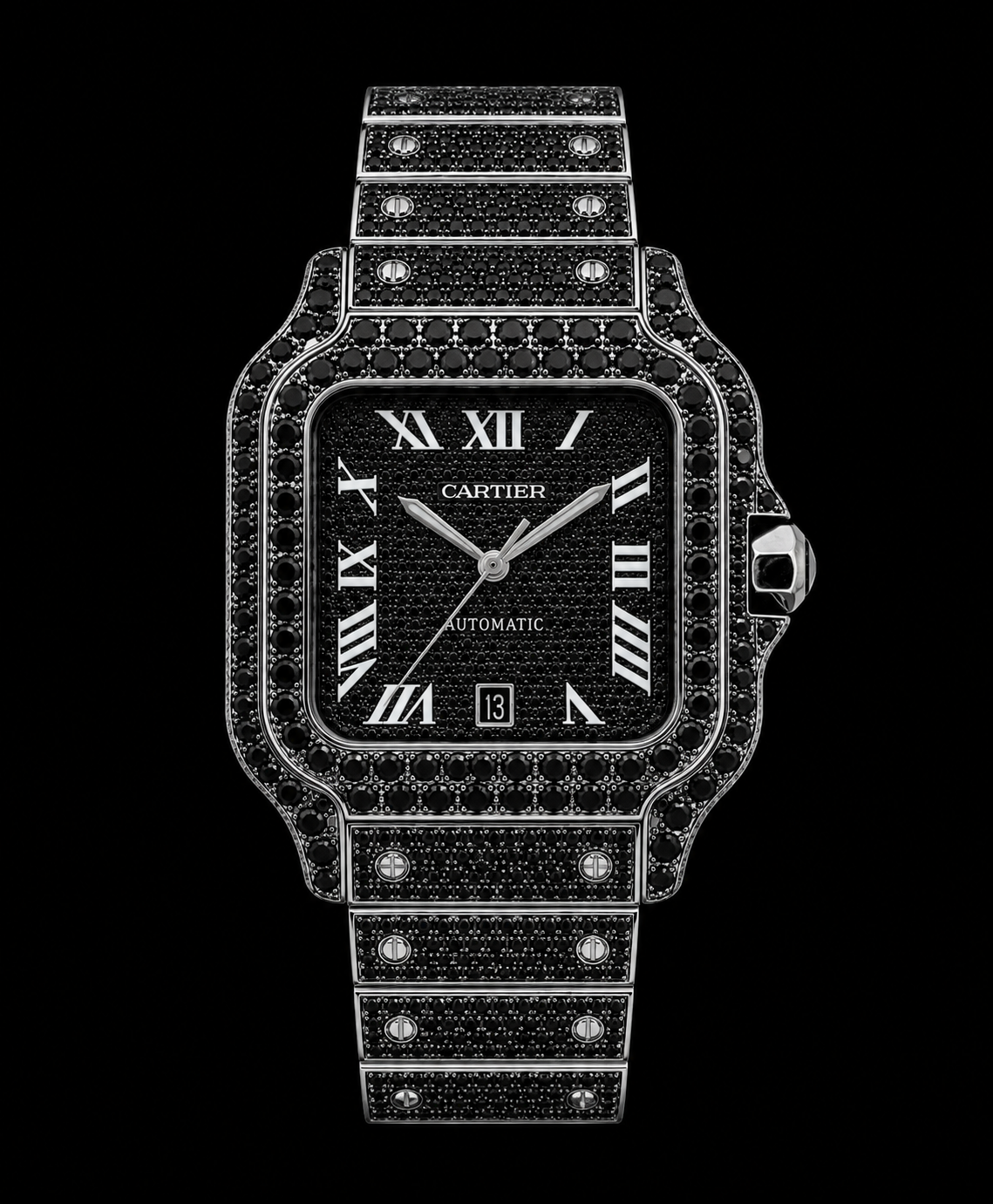 Cartier Black Diamond Customized Luxury Watch