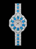 Blue Sapphire & Diamond Customized Luxury Women's Watch