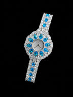 Blue Sapphire & Diamond Customized Luxury Women's Watch