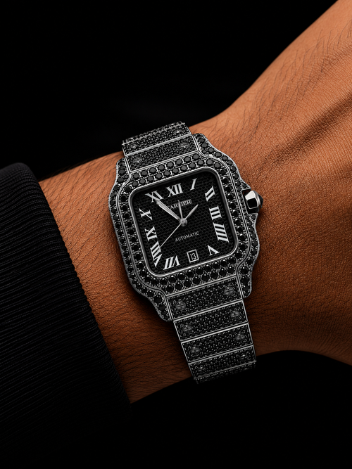 Cartier Black Diamond Customized Luxury Watch