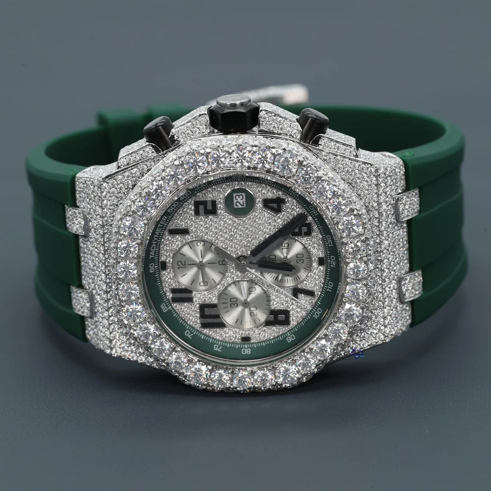 Royal Emerald Ice Chronograph Diamond Watch