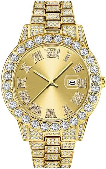 Elite Ice Diamond Men's Luxury Watch – Full Diamond Statement Timepiece